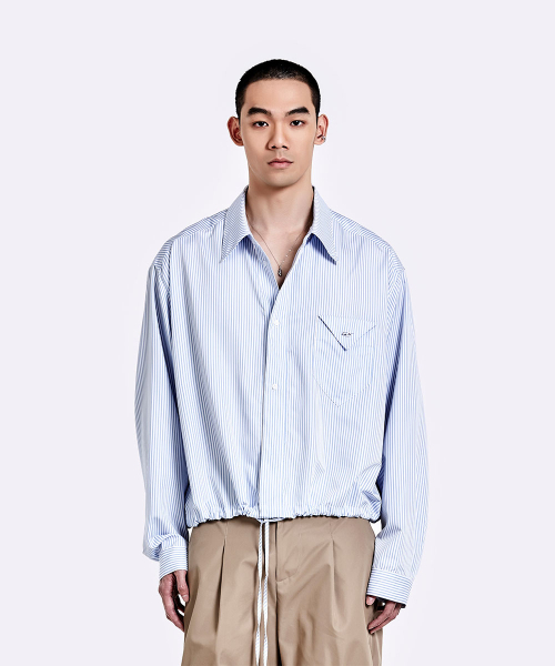 51%(フィフティーワンパーセント)の「バンディングシャツ - ストライプ(シャツ/ブラウス・メンズ・その他・LARGE/MEDIUM)」の1枚目の写真