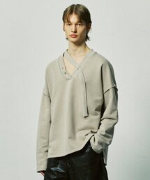 S SY（エスエスワイ）の「Vネックレイヤードストリングピアスドスウェットモカ（スウェット）」