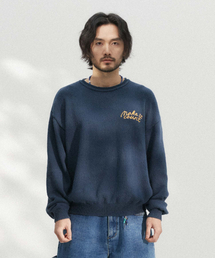 スローガン刺繍ニット_NAVY
