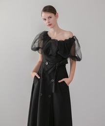 セール】【LEJA】ビジューストーンボレロベロアスリットIラインドレス