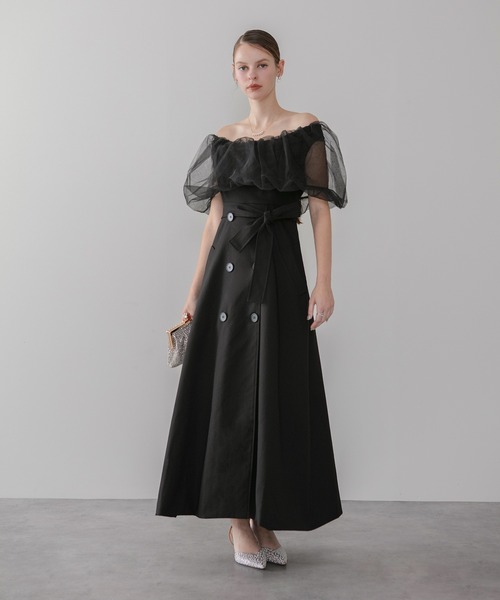 値下げしました leja ドレス セール】【LEJA】花柄レースカラースパンコール刺繍Aラインフレ