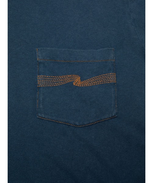 Nudie Jeans(ヌーディージーンズ)の「Nudie Jeans/ヌーディージーンズ Ricky Pocket T-Shirt / ポケットTシャツ / Washed Blue(Tシャツ/カットソー・メンズ・ブルー・S/M/L/XL)」の5枚目の写真