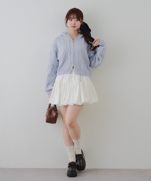 continuer de NICE CLAUP(コンティニューデナイスクラップ)の「【マシュマロタッチ】ケーブルファーパーカー(パーカー・レディース・アイボリー/ブラック/ピンク/ブルー・FREE)」の13枚目の写真