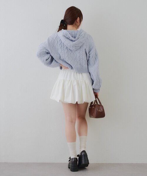 continuer de NICE CLAUP(コンティニューデナイスクラップ)の「【マシュマロタッチ】ケーブルファーパーカー(パーカー・レディース・アイボリー/ブラック/ピンク/ブルー・FREE)」の19枚目の写真