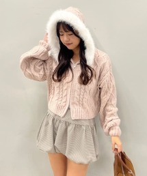【マシュマロタッチ】ケーブルファーパーカー