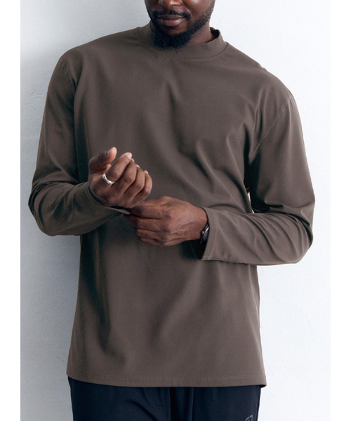 AIRIT(アイリット)の「ソフトウームモックネックLS AM1173 BR(Tシャツ/カットソー・メンズ・ブラウン・3XL/X-LARGE/5XL)」の1枚目の写真