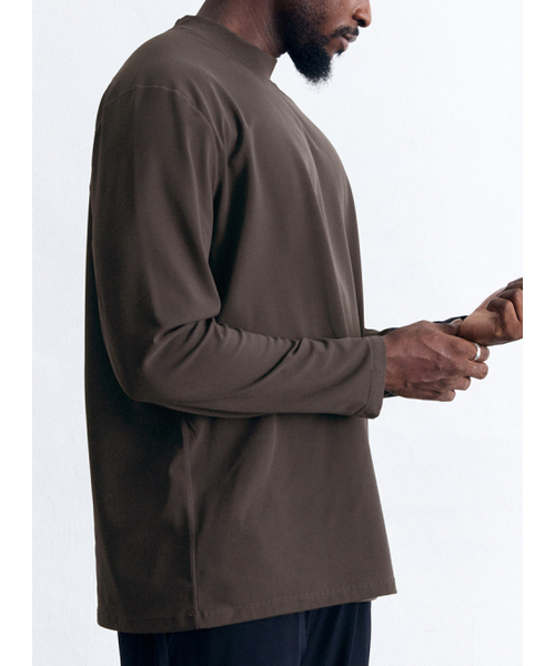 AIRIT(アイリット)の「ソフトウームモックネックLS AM1173 BR(Tシャツ/カットソー・メンズ・ブラウン・3XL/X-LARGE/5XL)」の2枚目の写真