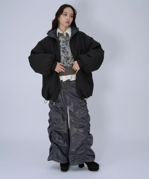 HARE（ハレ）の「2WAYエアサーマルリバーシブルブルゾン(HARE)（ブルゾン・レディース・ブラック/ネイビー/パープル・FREE）」の8枚目の写真