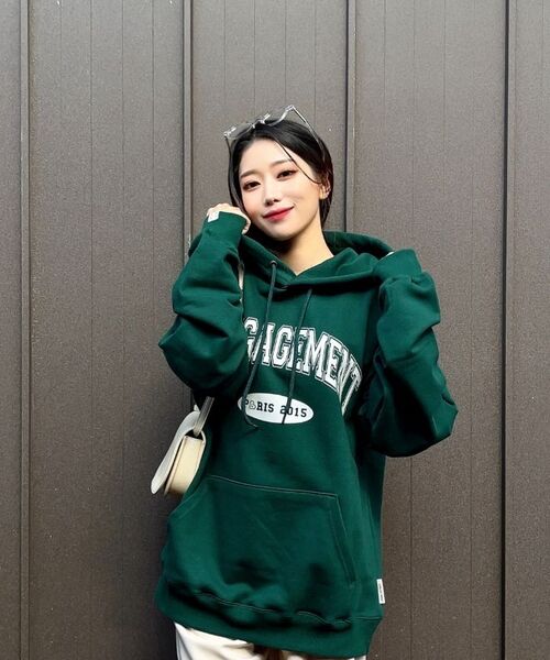 LENGAGEMENT（ランガージュマン）の「アーチロゴフードパーカー[グレー]（パーカー・レディース・その他・MEDIUM/LARGE/X-LARGE）」の3枚目の写真