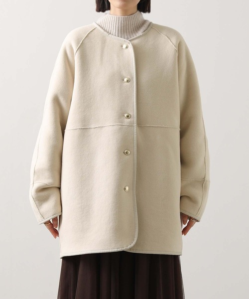 Acuta（アクータ）の「リバーシブルボアクルーネックジャケット（その他アウター・レディース・ネイビー/アイボリー・FREE）」の22枚目の写真