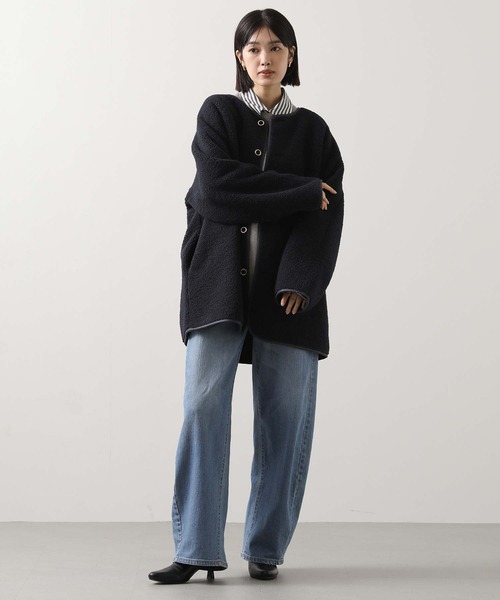 Acuta（アクータ）の「リバーシブルボアクルーネックジャケット（その他アウター・レディース・ネイビー/アイボリー・FREE）」の8枚目の写真