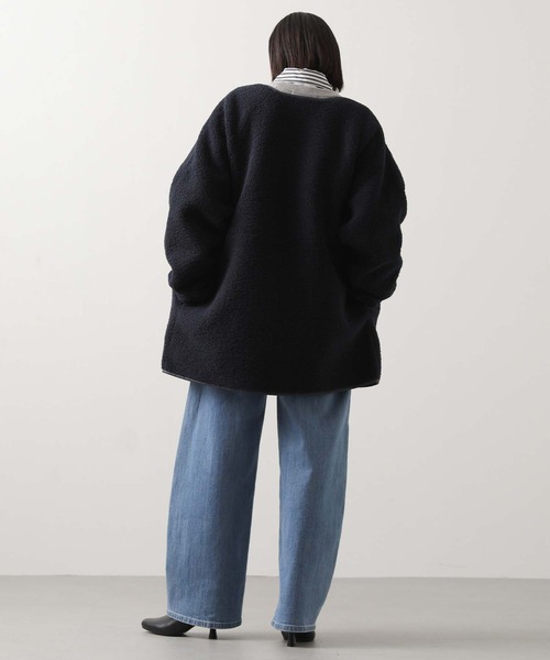 Acuta（アクータ）の「リバーシブルボアクルーネックジャケット（その他アウター・レディース・ネイビー/アイボリー・FREE）」の10枚目の写真