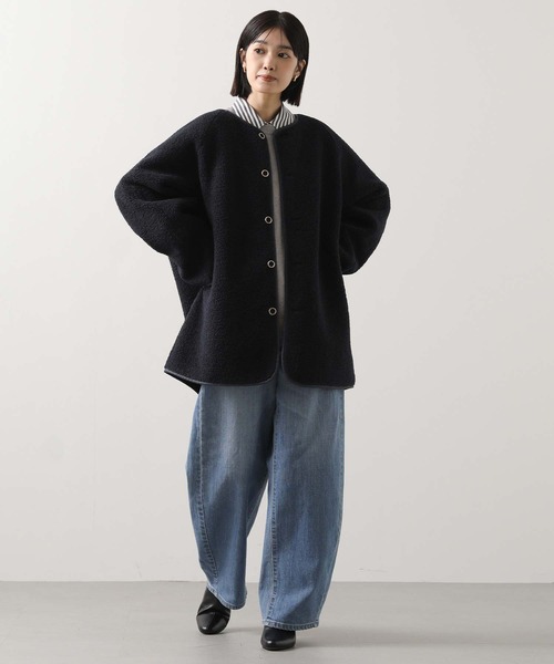 Acuta（アクータ）の「リバーシブルボアクルーネックジャケット（その他アウター・レディース・ネイビー/アイボリー・FREE）」の11枚目の写真