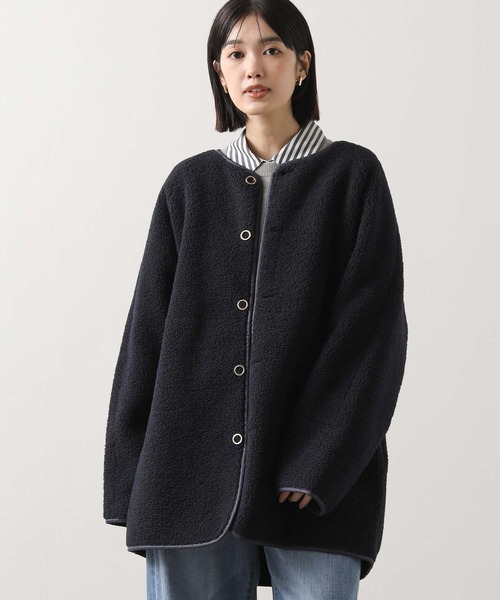 Acuta（アクータ）の「リバーシブルボアクルーネックジャケット（その他アウター・レディース・ネイビー/アイボリー・FREE）」の12枚目の写真