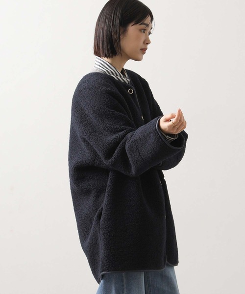 Acuta（アクータ）の「リバーシブルボアクルーネックジャケット（その他アウター・レディース・ネイビー/アイボリー・FREE）」の13枚目の写真