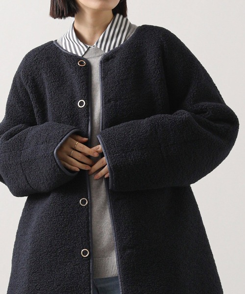 Acuta（アクータ）の「リバーシブルボアクルーネックジャケット（その他アウター・レディース・ネイビー/アイボリー・FREE）」の16枚目の写真