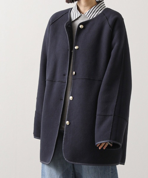 Acuta（アクータ）の「リバーシブルボアクルーネックジャケット（その他アウター・レディース・ネイビー/アイボリー・FREE）」の21枚目の写真