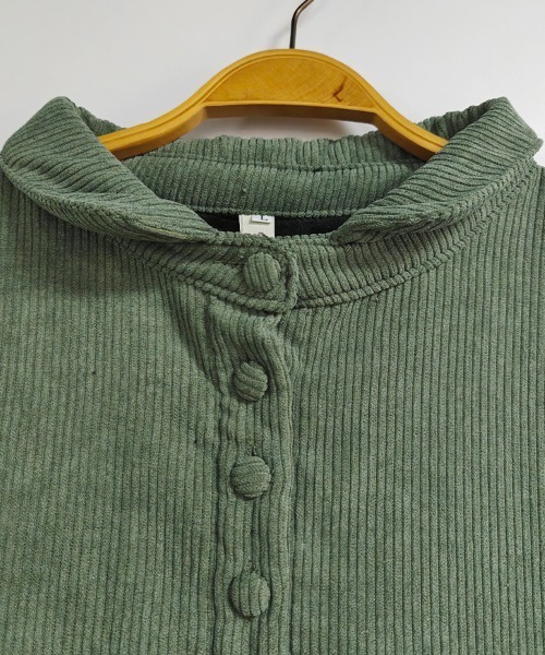 ONEP STAR（ワンピスター）の「裏起毛コーデュロイシャツワンピース（シャツワンピース・レディース・グリーン/ダークブラウン/ブラック/ブラウン・MEDIUM/LARGE/X-LARGE）」の11枚目の写真