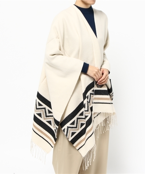 GLOBAL WORK（グローバルワーク）の「2WAYポンチョストール/708831（レインコート/ポンチョ・レディース・ホワイト/グレー/ブラウン・FREE）」の9枚目の写真