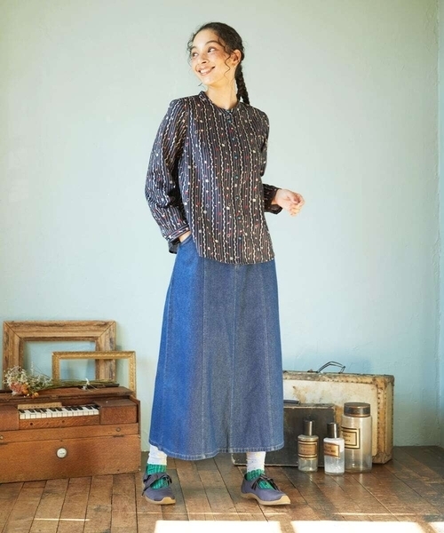 Jocomomola(ホコモモラ)の「Escala de floral プリントブラウス(シャツ/ブラウス・レディース・ネイビー/ベージュ・40)」の6枚目の写真