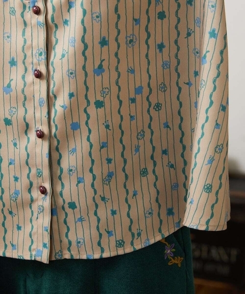 Jocomomola(ホコモモラ)の「Escala de floral プリントブラウス(シャツ/ブラウス・レディース・ネイビー/ベージュ・40)」の15枚目の写真