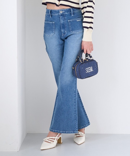 Seemi. byNICECLAUP（ シーミーバイナイスクラップ）の「【Seemi.】スリムデニムパンツ（デニムパンツ・レディース・アイボリー/サックスブルー/ブルー・SMALL/MEDIUM）」の22枚目の写真