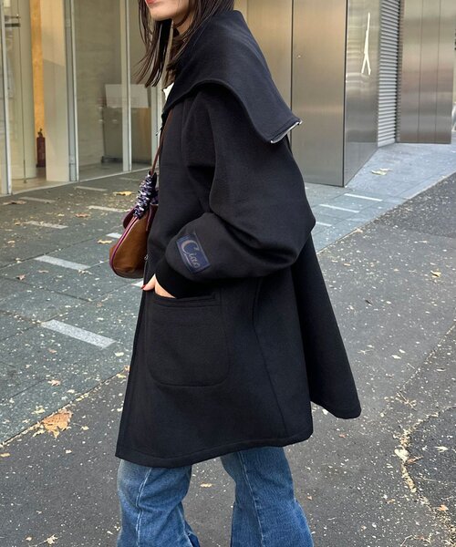 CIAOPANIC（チャオパニック）の「ウール混カデットコート（その他アウター・レディース・ブラウン/ブラック・MEDIUM/LARGE）」の3枚目の写真