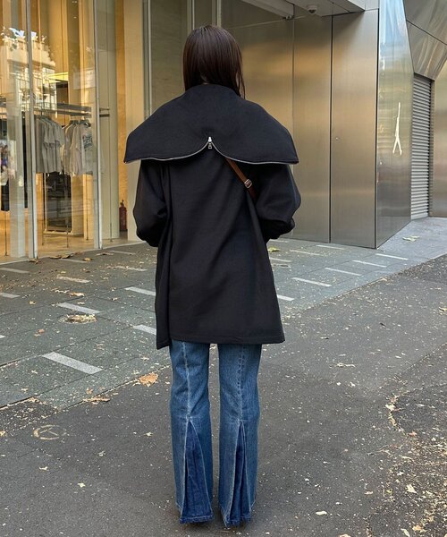 CIAOPANIC（チャオパニック）の「ウール混カデットコート（その他アウター・レディース・ブラウン/ブラック・MEDIUM/LARGE）」の7枚目の写真