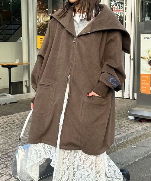 CIAOPANIC（チャオパニック）の「ウール混カデットコート（その他アウター・レディース・ブラウン/ブラック・MEDIUM/LARGE）」の18枚目の写真