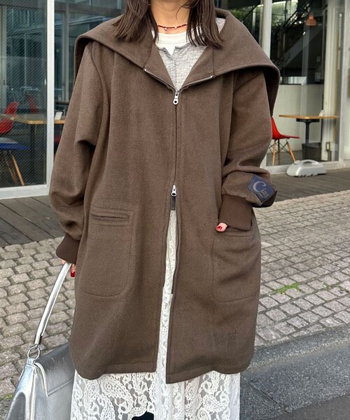 CIAOPANIC（チャオパニック）の「ウール混カデットコート（その他アウター・レディース・ブラウン/ブラック・MEDIUM/LARGE）」の20枚目の写真