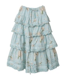 ピンクハウス　空柄スカート　ネイビーブルー セール】 空プリントスカート （ロング・マキシ丈スカート）｜PINK