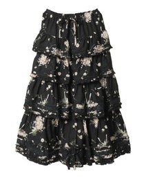 さよちゃん　ピンクハウス　フラワープリント ティアード ミディ スカート さよちゃん ピンクハウス フラワープリント ティアード ミディ