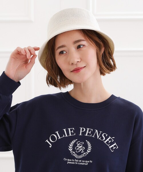 grove（グローブ）の「ブークレサーモロゴ刺繍ハット（ハット・レディース・アイボリー/ブラック・00）」の3枚目の写真