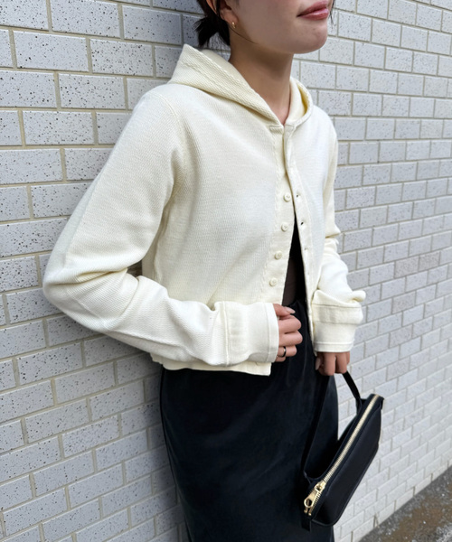 Faith（-）の「【FAITH×LULU】cotton Thermal hoodie cardigan（Tシャツ/カットソー・レディース・イエロー/ネイビー/ピンク・FREE）」の3枚目の写真