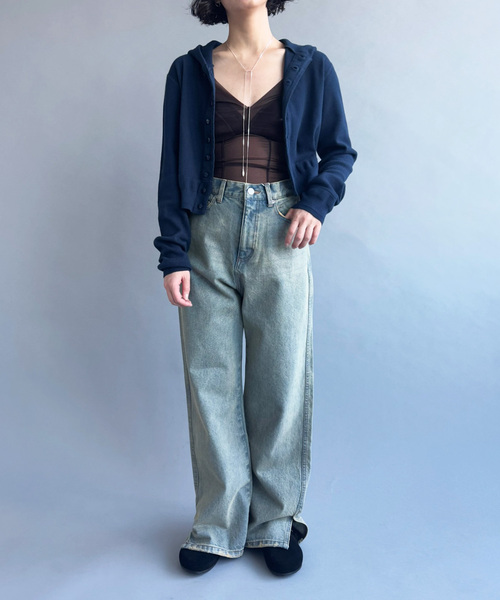 Faith（-）の「【FAITH×LULU】cotton Thermal hoodie cardigan（Tシャツ/カットソー・レディース・イエロー/ネイビー/ピンク・FREE）」の12枚目の写真