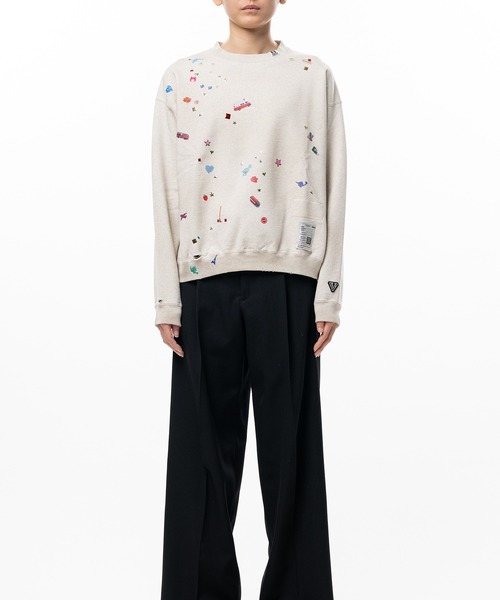 Maison MIHARA YASUHIRO（メゾンミハラヤスヒロ）の「Kids Sticker Printed Sweatshirt（スウェット・レディース・ブラック/ホワイト・36/38）」の3枚目の写真