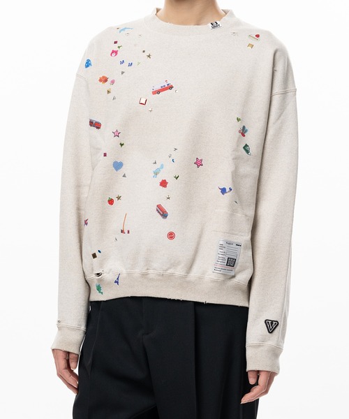 Maison MIHARA YASUHIRO（メゾンミハラヤスヒロ）の「Kids Sticker Printed Sweatshirt（スウェット・レディース・ブラック/ホワイト・36/38）」の7枚目の写真