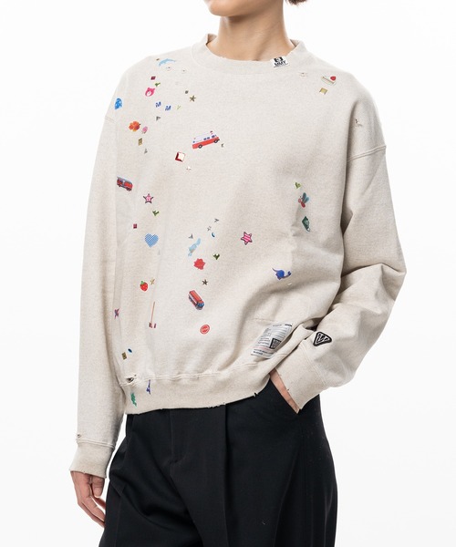 Maison MIHARA YASUHIRO（メゾンミハラヤスヒロ）の「Kids Sticker Printed Sweatshirt（スウェット・レディース・ブラック/ホワイト・36/38）」の8枚目の写真
