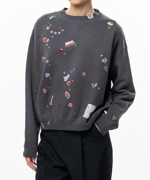 Maison MIHARA YASUHIRO（メゾンミハラヤスヒロ）の「Kids Sticker Printed Sweatshirt（スウェット・レディース・ブラック/ホワイト・36/38）」の15枚目の写真