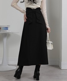 バックリボン Aライン ロングスカート