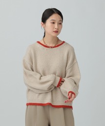 LEPSIM | 3ゲージ配色ショートプルオーバー　637998(ニット/セーター)