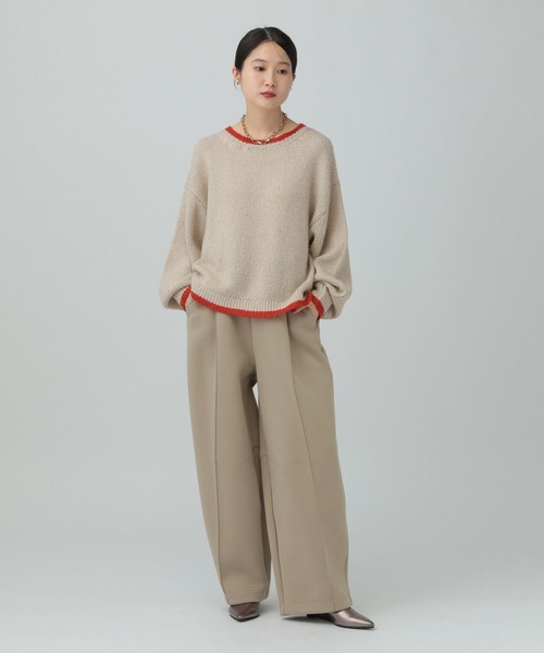 LEPSIM（レプシィム）の「3ゲージ配色ショートプルオーバー　637998（ニット/セーター・レディース・ベージュ/ピンク/チャコールグレー/ライトブルー・FREE）」の18枚目の写真