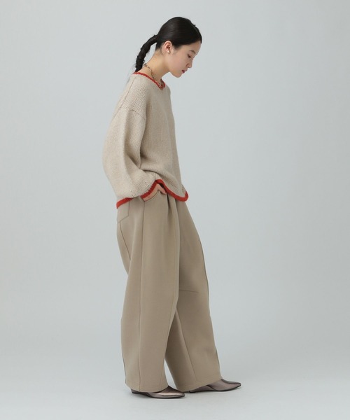 LEPSIM（レプシィム）の「3ゲージ配色ショートプルオーバー　637998（ニット/セーター・レディース・ベージュ/ピンク/チャコールグレー/ライトブルー・FREE）」の20枚目の写真