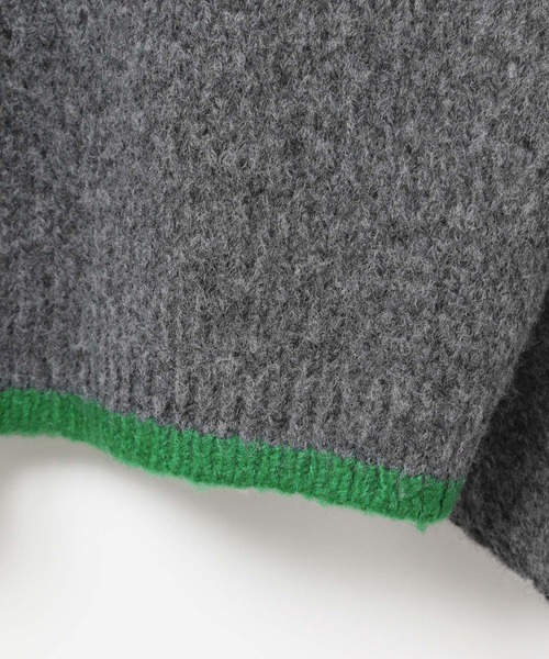 LEPSIM（レプシィム）の「3ゲージ配色ショートプルオーバー　637998（ニット/セーター・レディース・ベージュ/ピンク/チャコールグレー/ライトブルー・FREE）」の7枚目の写真