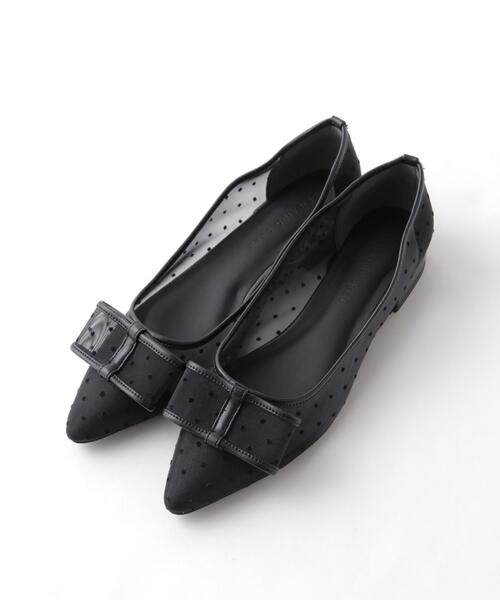 NANO universe（ナノユニバース）の「ドットフロッキーリボンパンプス（パンプス・レディース・ブラック/ベージュ・38/37/36）」の10枚目の写真