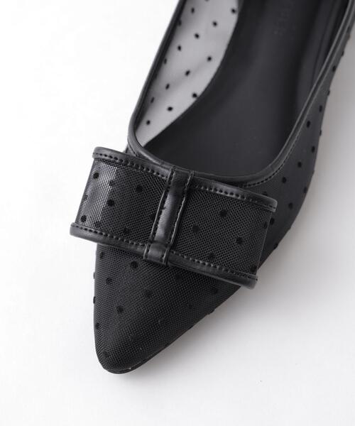 NANO universe（ナノユニバース）の「ドットフロッキーリボンパンプス（パンプス・レディース・ブラック/ベージュ・38/37/36）」の14枚目の写真