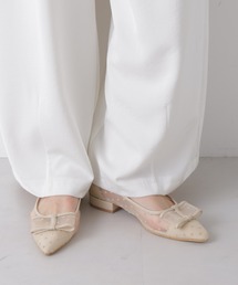 NANO universe | ドットフロッキーリボンパンプス(パンプス)