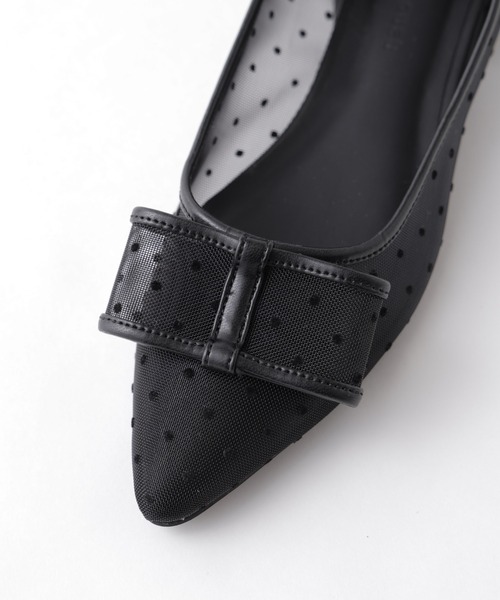 NANO universe（ナノユニバース）の「ドットフロッキーリボンパンプス（パンプス・レディース・ブラック/ベージュ・38/37/36）」の8枚目の写真