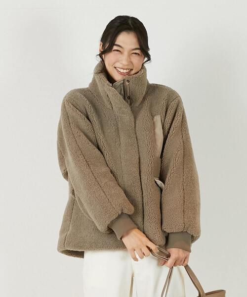 MELROSE claire(メルローズ クレール)の「【ボアブルゾン】(その他アウター・レディース・モカ/ブラック・FREE)」の2枚目の写真