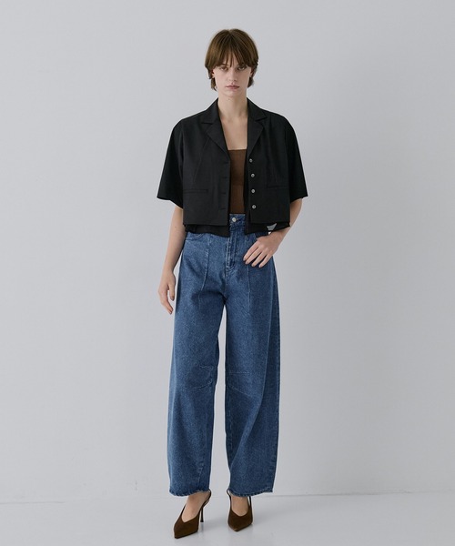 RITAN(リタン)の「【RITAN/リタン】Curve Denim Pants/カーブデニムパンツ(デニムパンツ・レディース・グレー/インディゴブルー・1/2)」の14枚目の写真